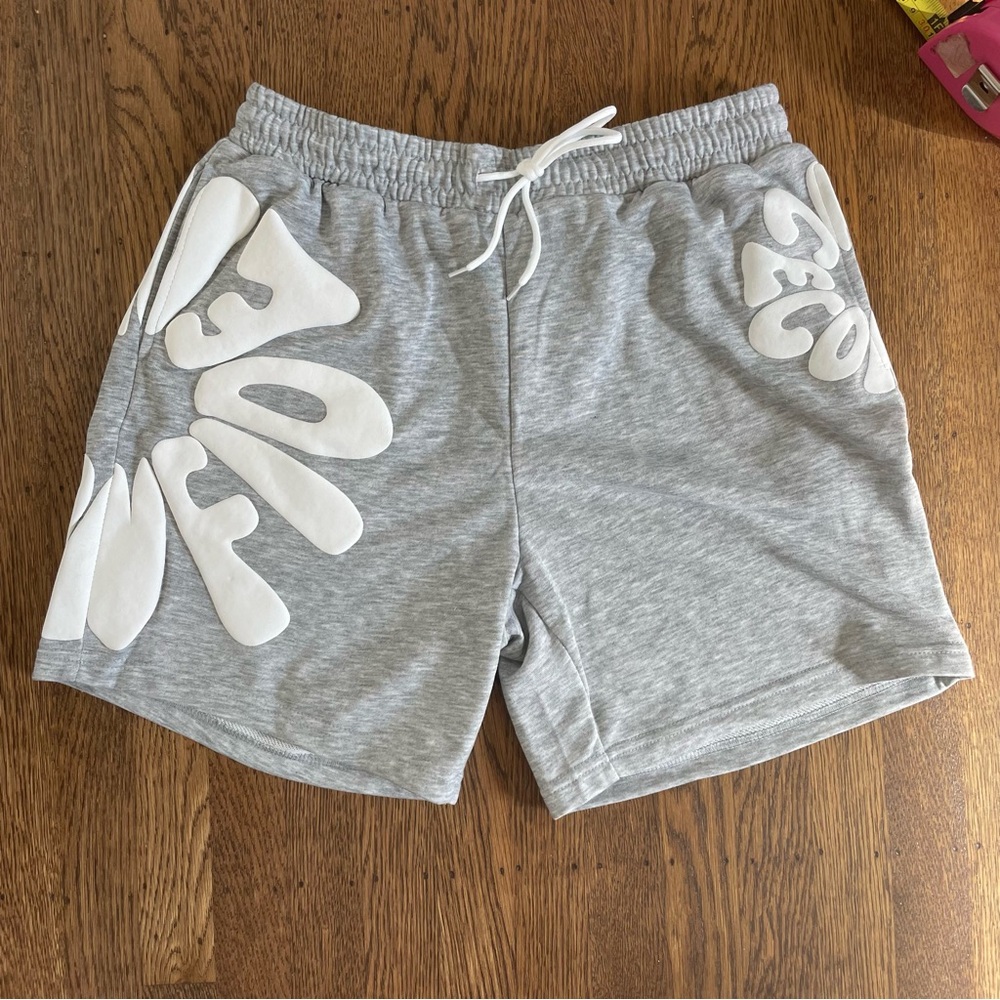 Gray Men's Shorts with White Accents